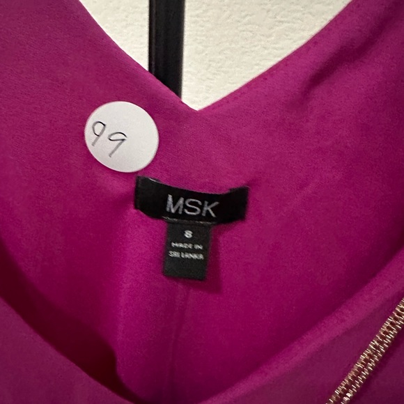 Brand New never worn MSK purple blouse with necklace size 8 - Picture 2 of 4